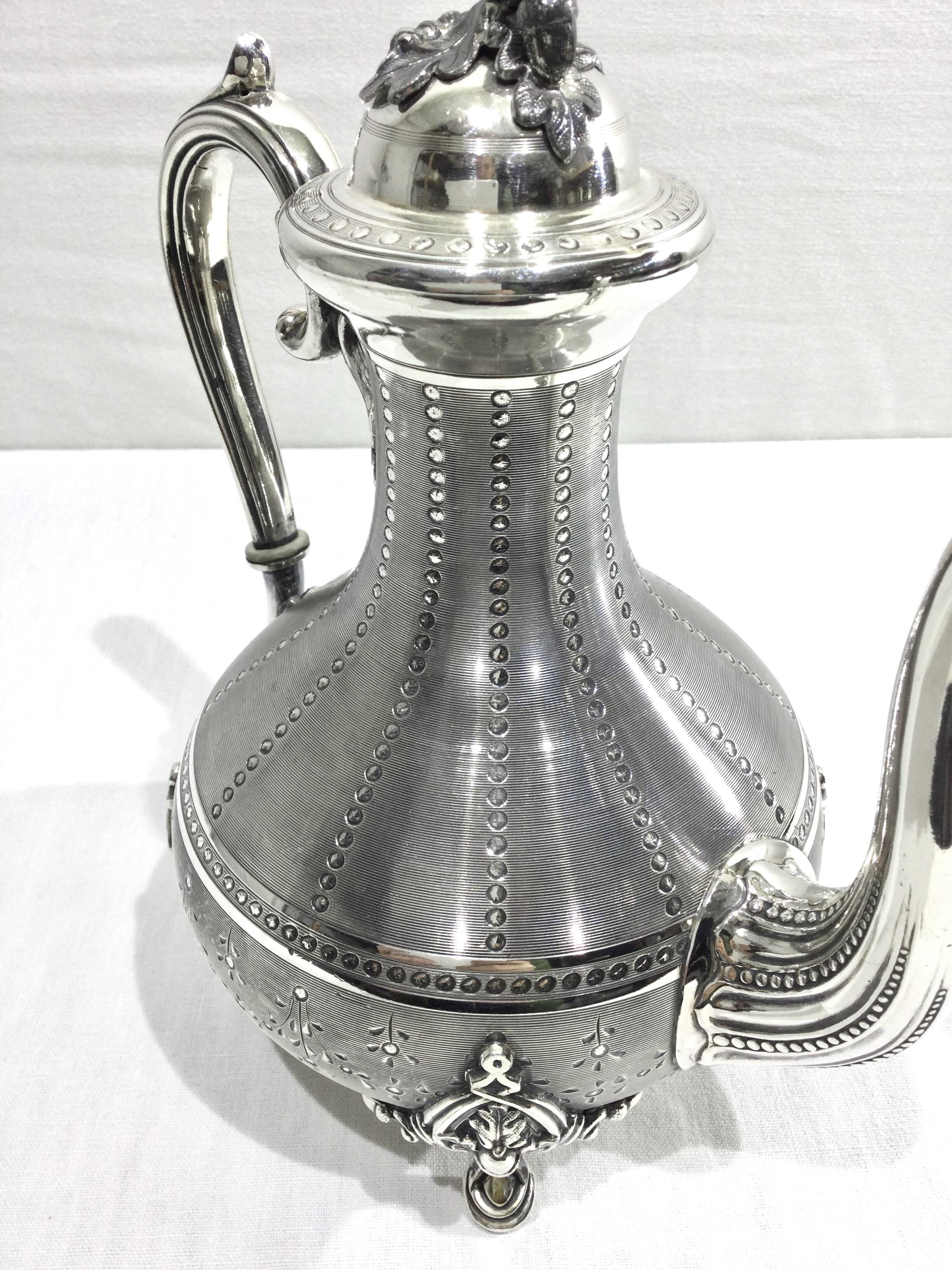 Silver metal teapot