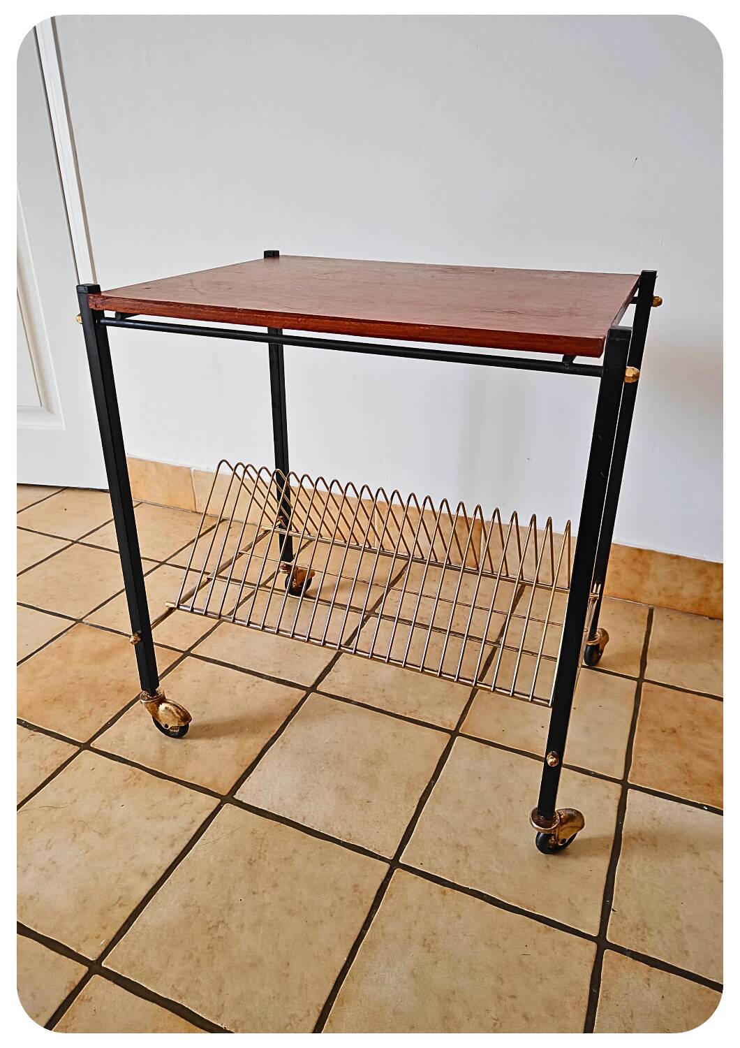 Mid-Century Vinyl Cart