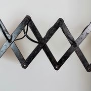 Industrial Black Enamel Scissor Wall Lamp, 1950s