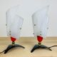 Pair of 50s plastic brass bedside lamps