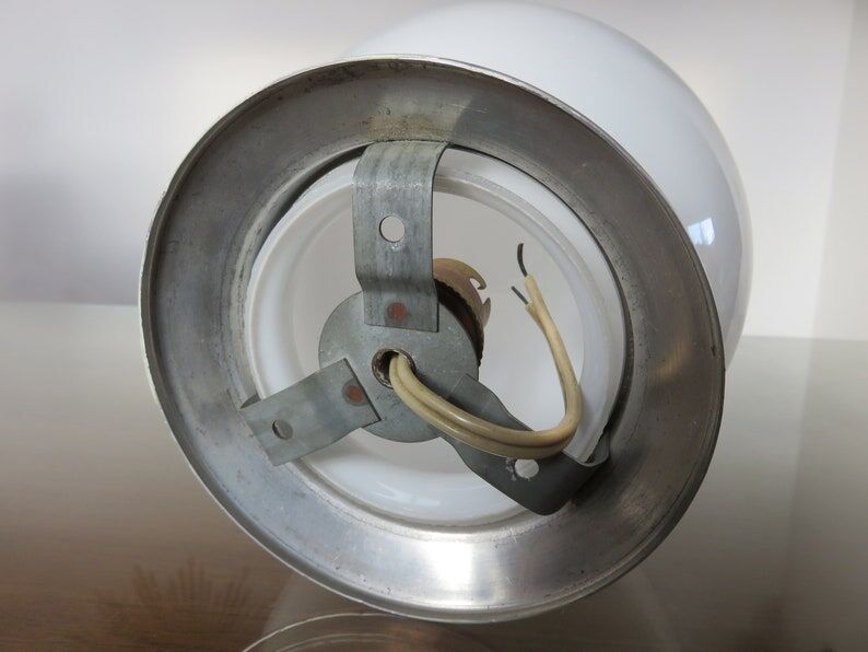 Ceiling lamp ball opaline white art deco years 30 40