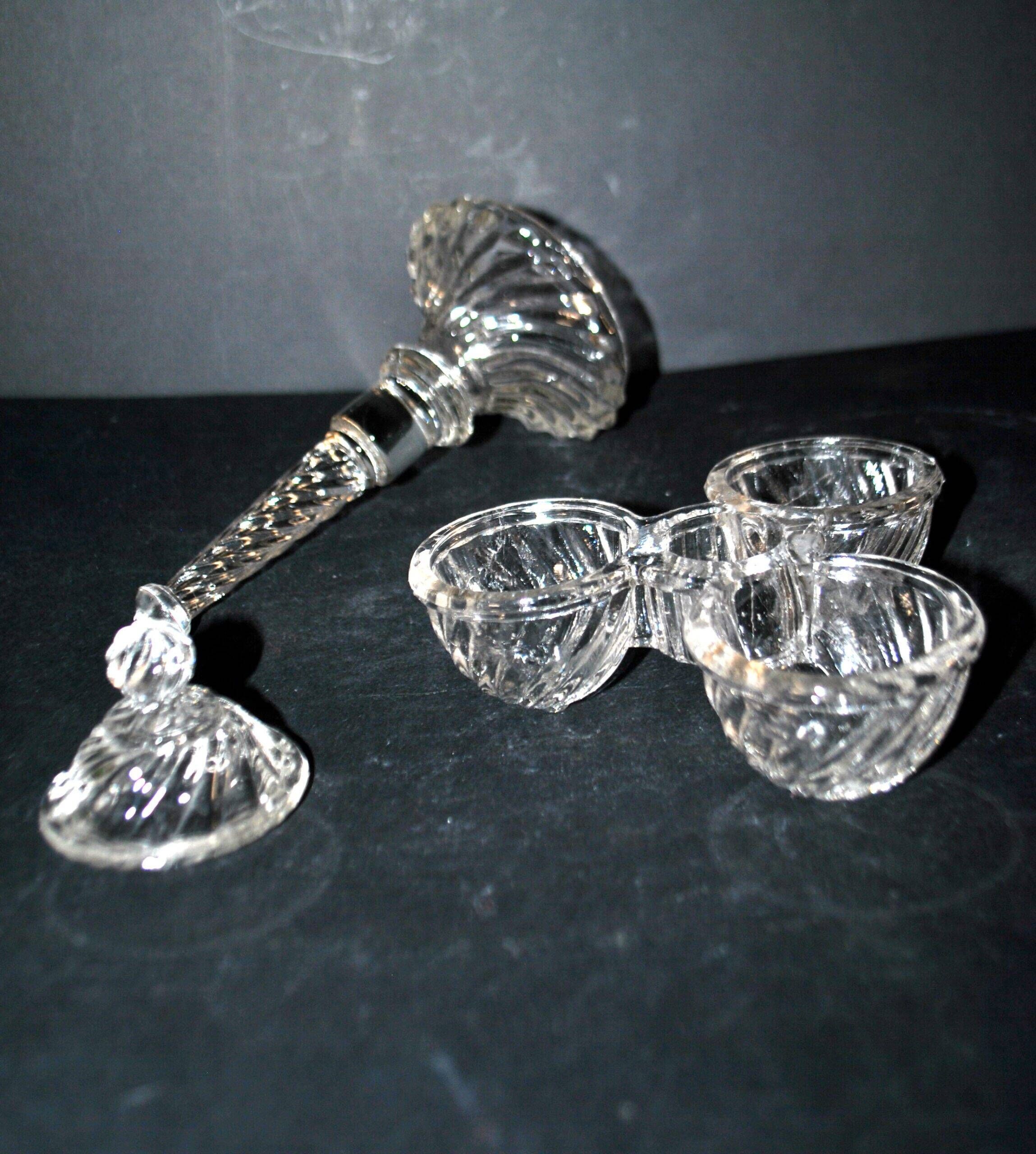 Vallerysthal rotating tableware – retro glass servant for salt, pepper, and mustard.