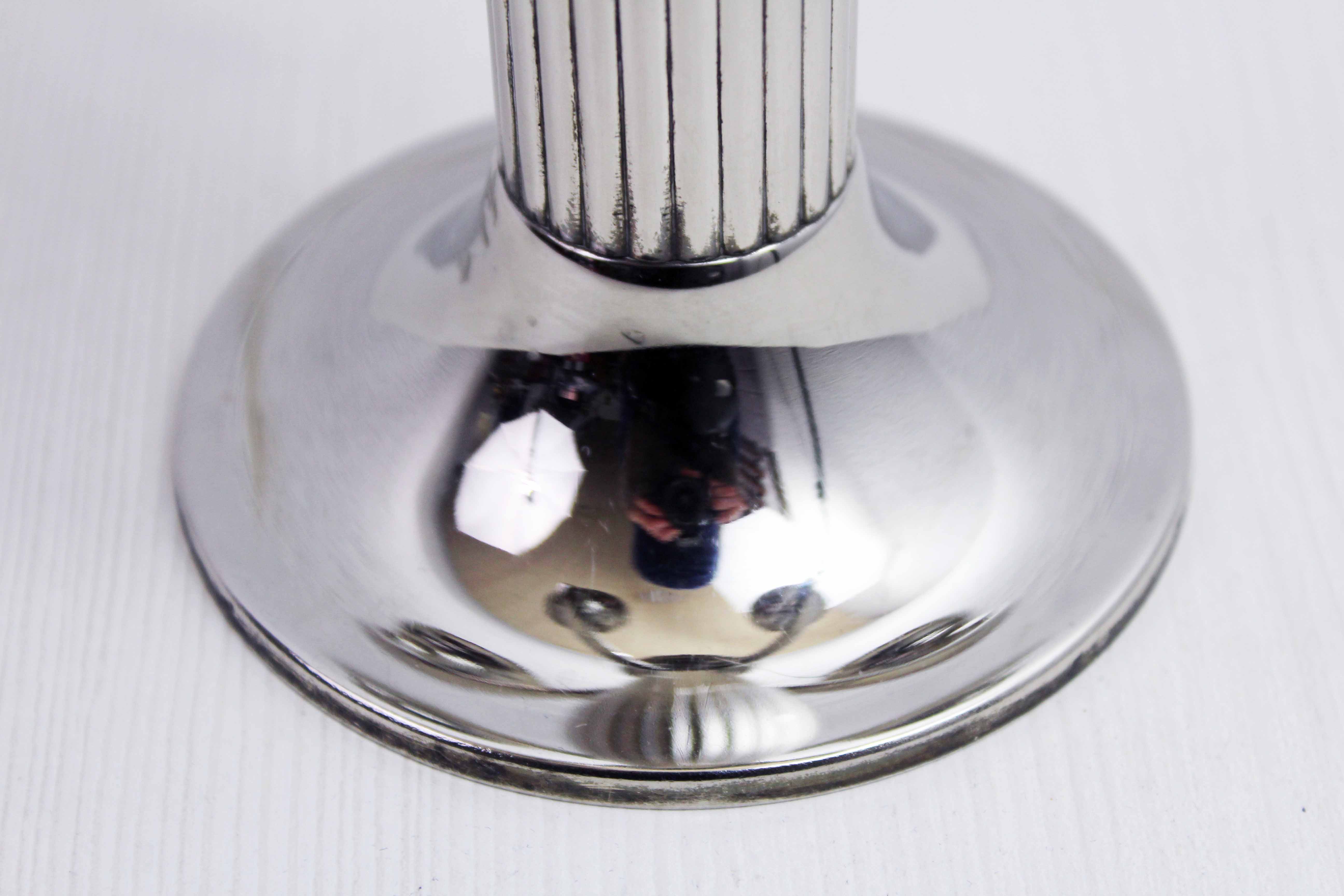 Silver metal candlestick