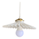 Vintage pleated white opaline glass lampshade.