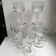Ensemble de 8 verres à pied en verre moulé années 30 début XXème
