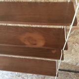 Vintage modular wall shelf with 4 supports and 5 levels.