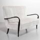 Canapé deux places Guglielmo Ulrich en tissu gris argenté. Italie, années 1950.