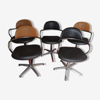 Set of 5 hairdresser seats