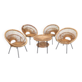 Rattan Lounge Attributed to Janine Abraham Model Soleil