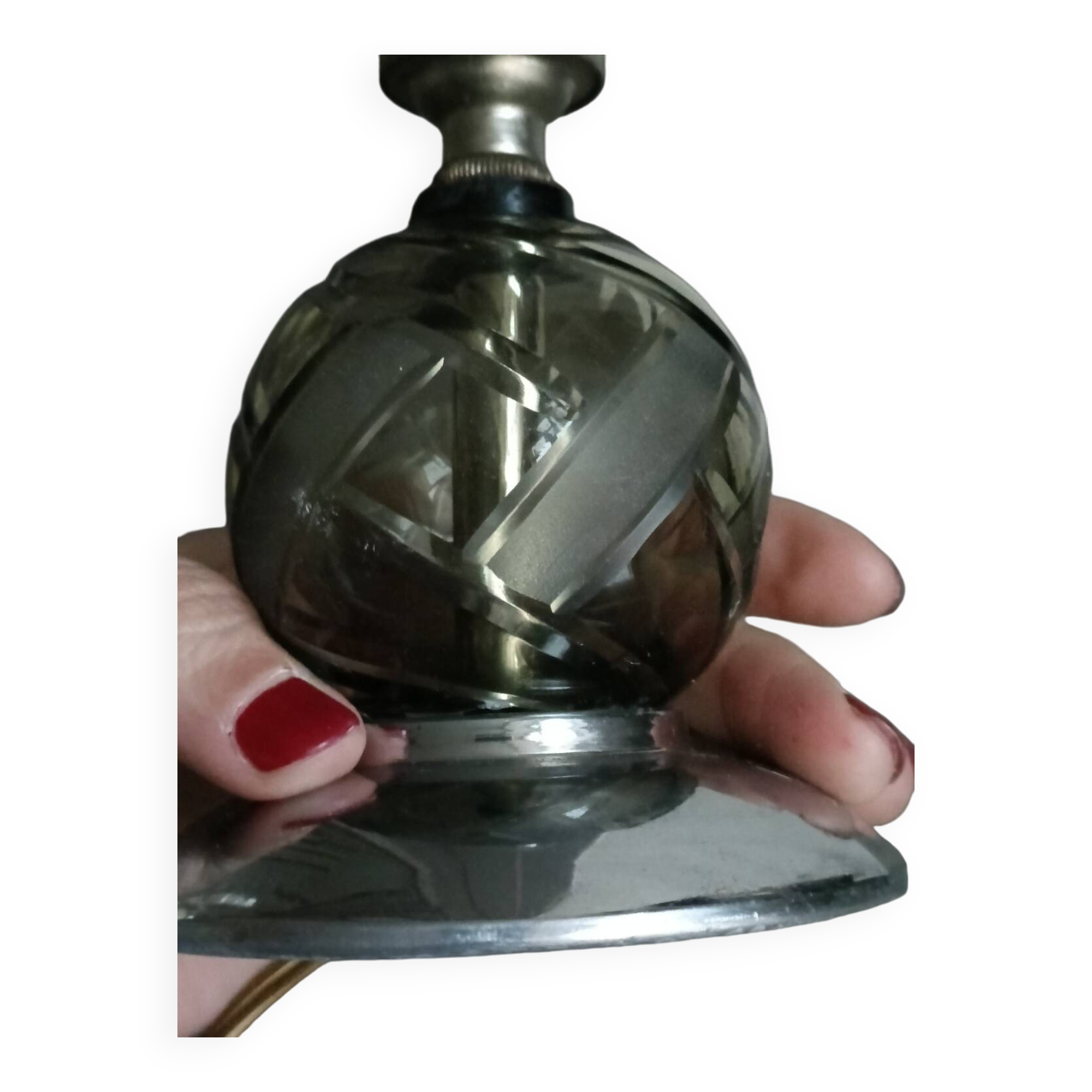 Petite lampe en cristal, art déco