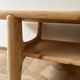 Danish mid-century free form pine coffee table