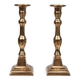 Pair of two French antique candlesticks in bronze, ca. 1890