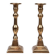 Pair of two French antique candlesticks in bronze, ca. 1890