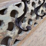 teak wall coat rack with 7 double cast iron hooks