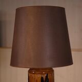Ceramic lamp with bamboo decor, 1960s