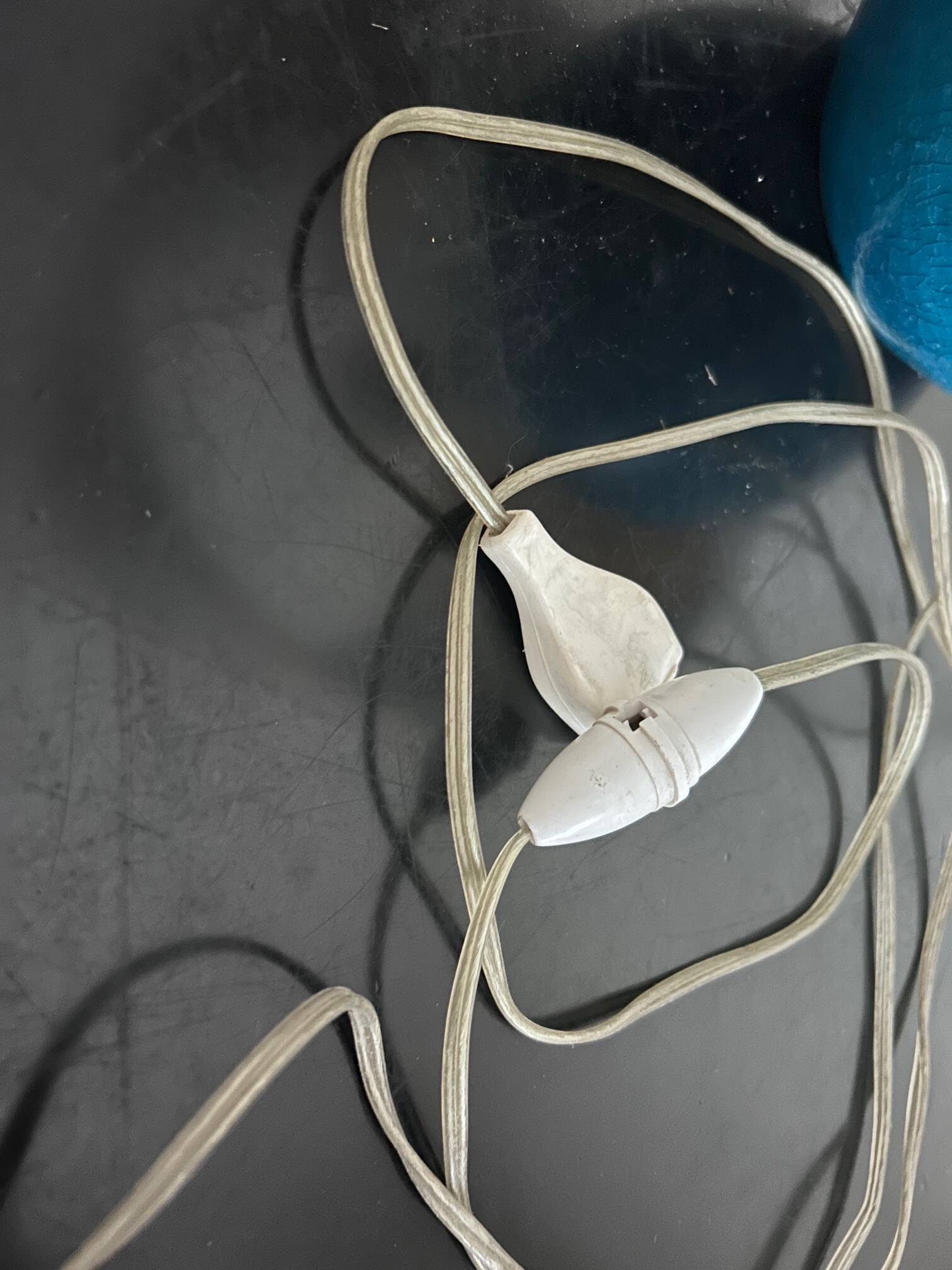 blue ceramic lamp 1970