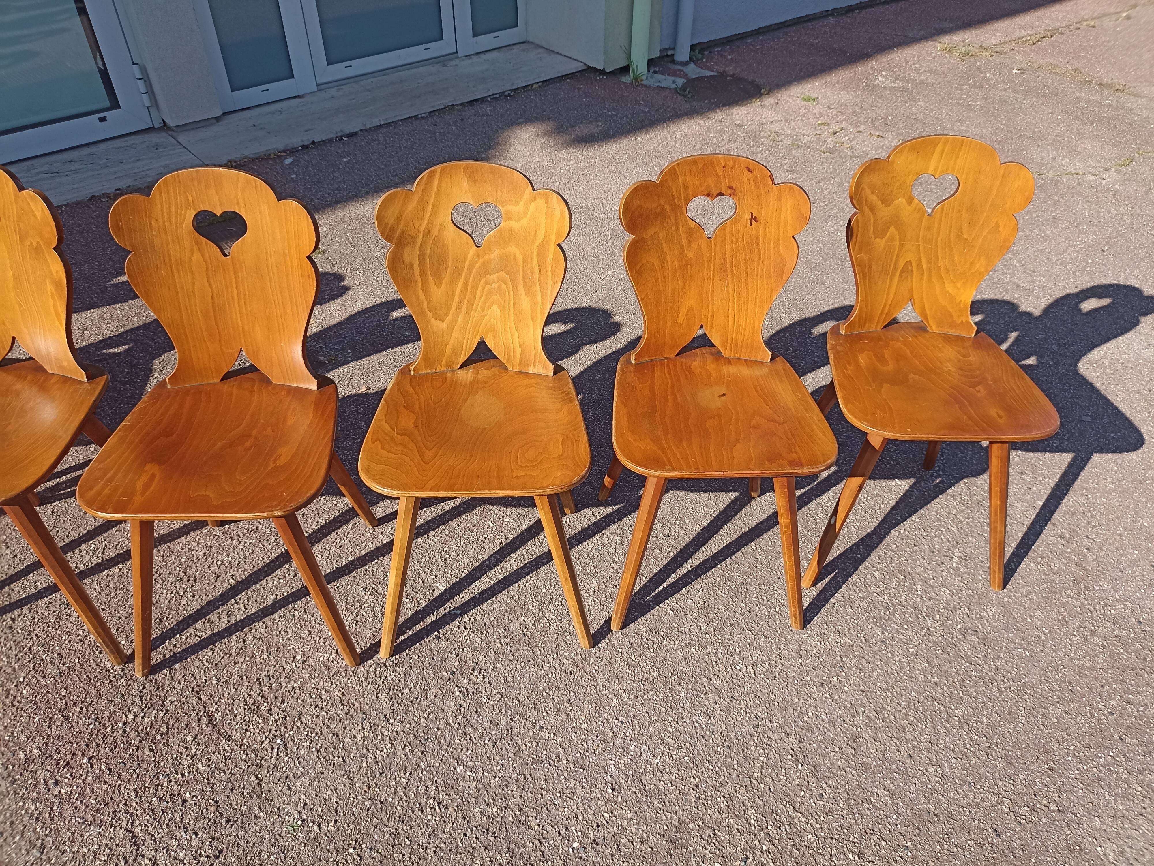 Lot 8 chairs bistro brasserie chalet mountain deco