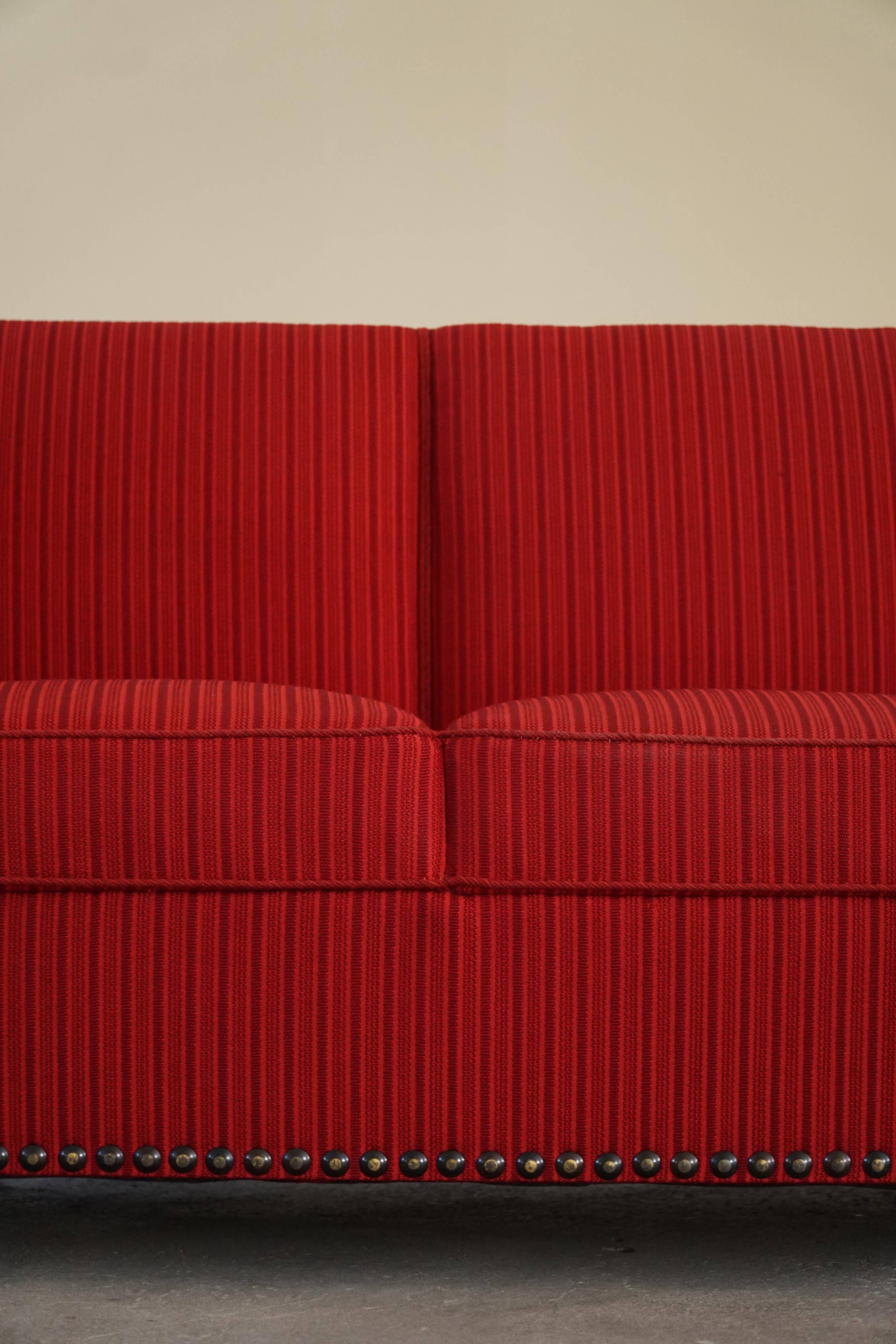 Art Deco three-seater canapé by a Danish cabinetmaker, Flemming Lassen style, 1940s.