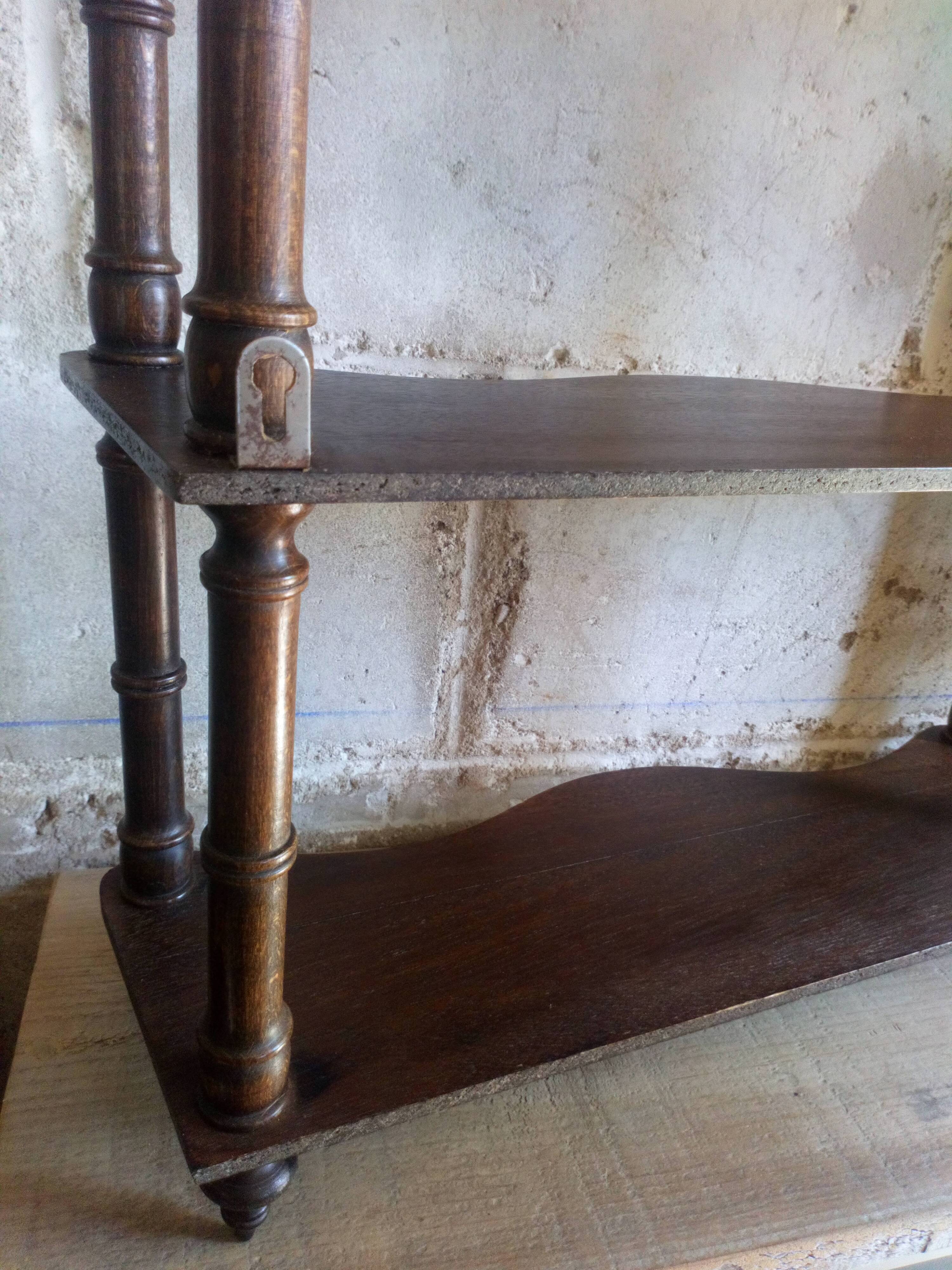 Old wooden shelf turned to hang