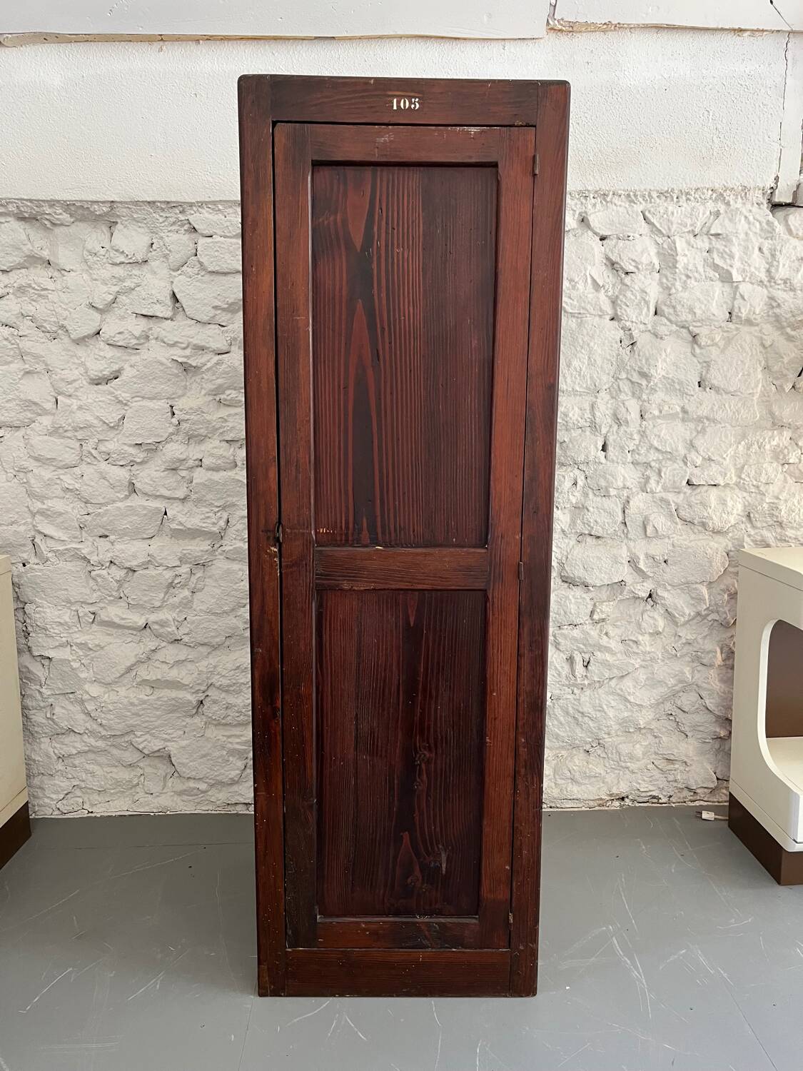 Old wooden school locker room