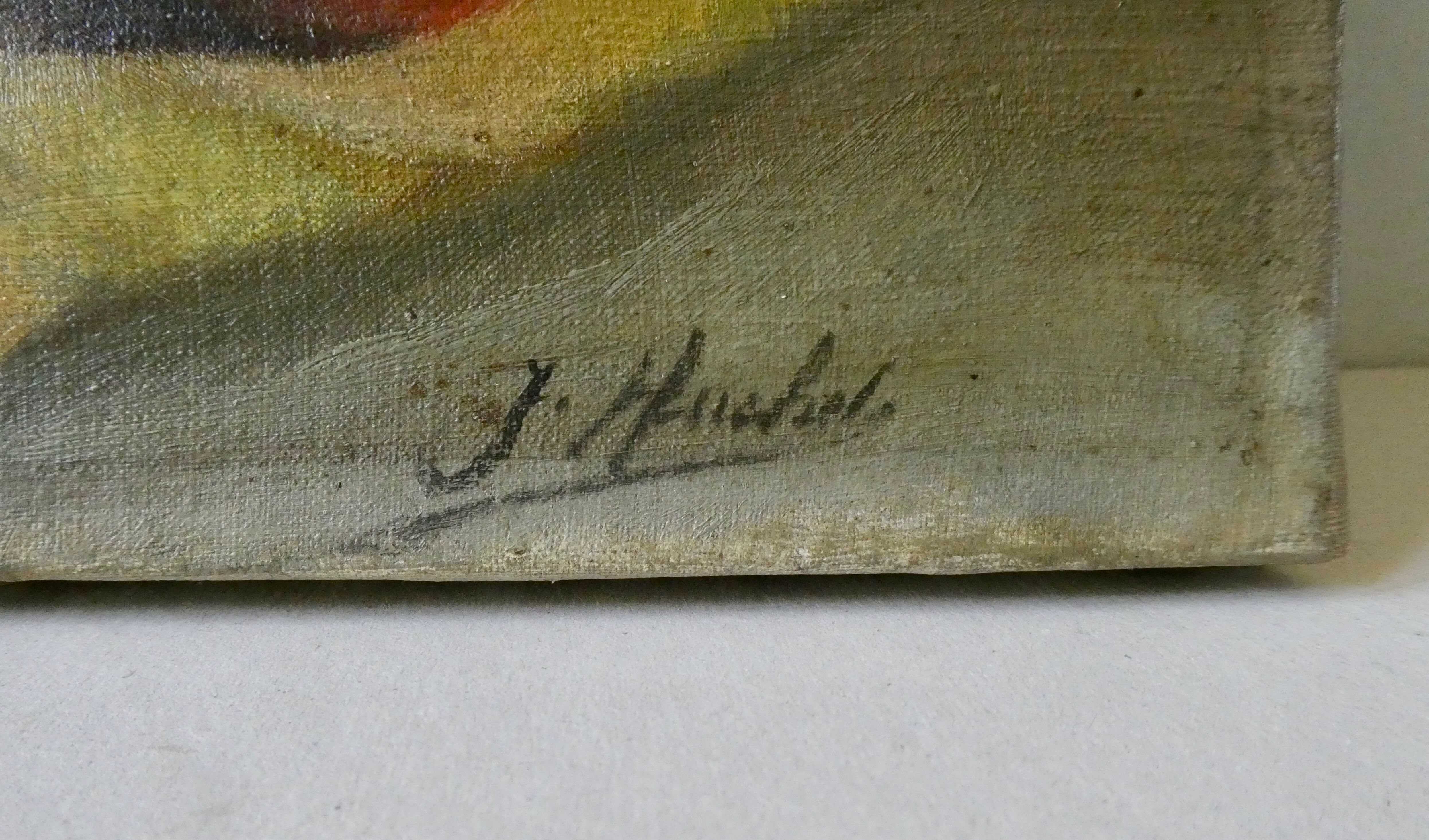 Tableau, huile sur toile, nature morte, signée