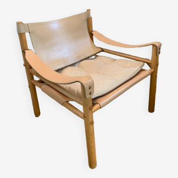 fauteuil Sirocco par Arne Norell frêne et cuir