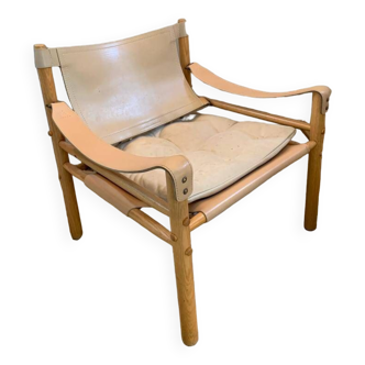 fauteuil Sirocco par Arne Norell frêne et cuir