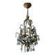 Antique Italian chandelier with cage and blue tassels