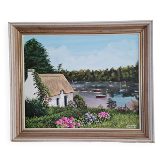 Peinture a l'huile paysage breton
