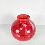 Vintage red glass ball vase
