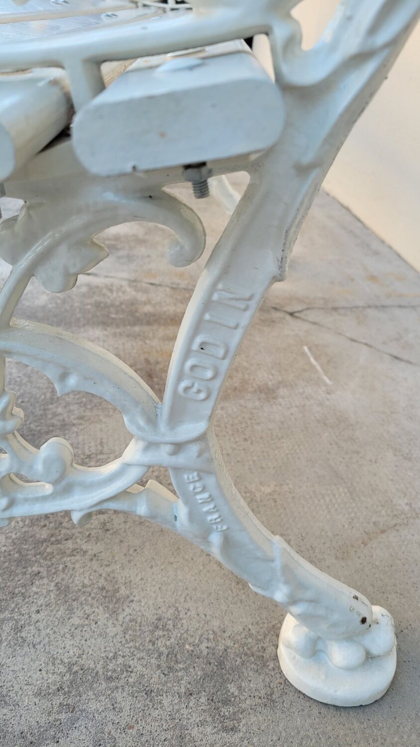 Garden bench signed Godin cast iron bourgeois house