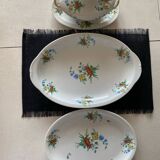 2 plats de service et 1 saucière en porcelaine ancienne de Limoges