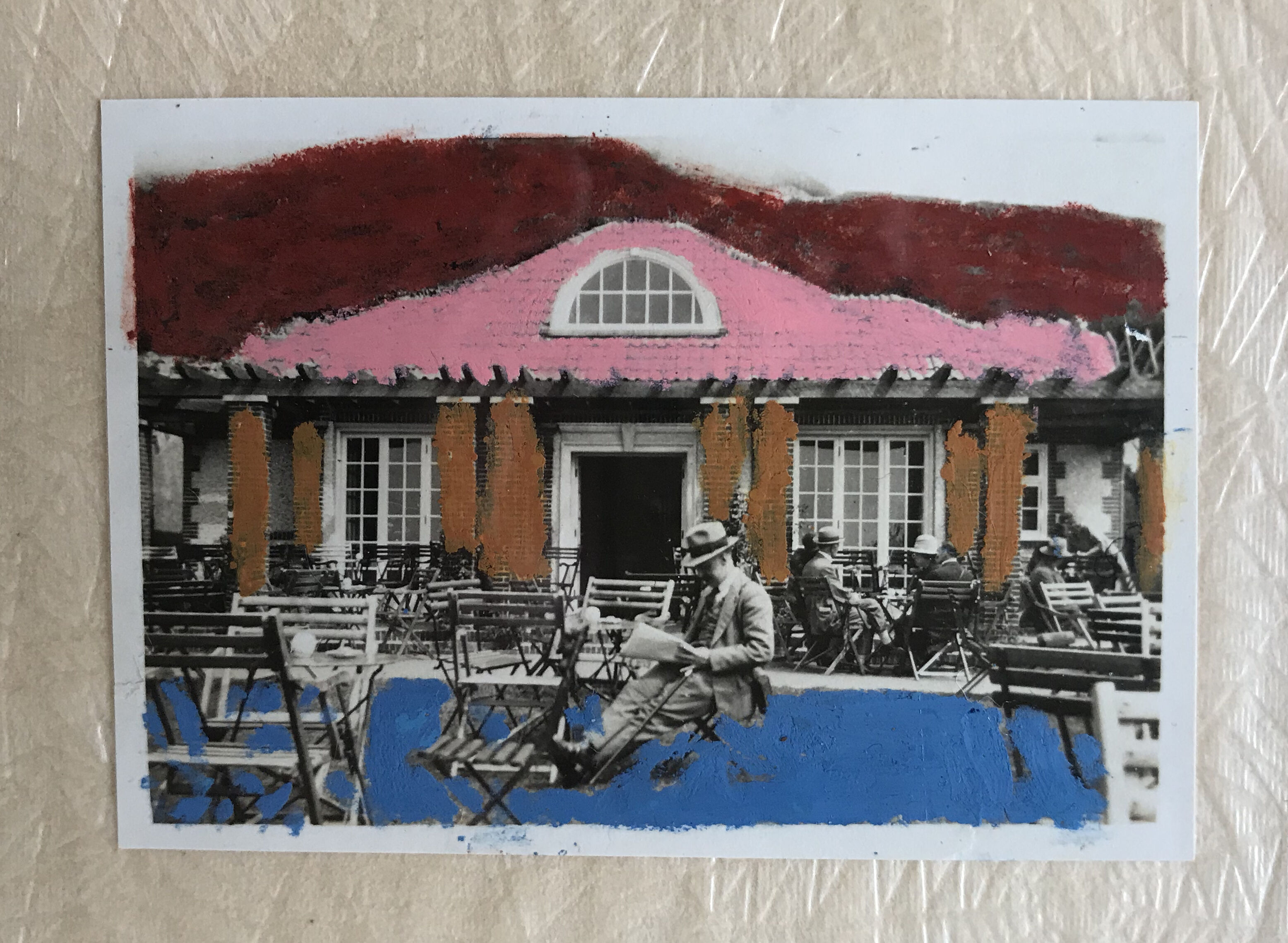 Bold pastels in old photo - Cornwall 1920