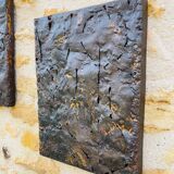 Set of three brutalist wall sculptures, by Irv Bramberg, vintage