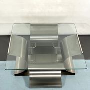 Coffee table in brushed steel 1970