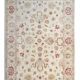 Cream Wool Area Rug, Handwoven Floral Carpet, Traditional Decor 190x128cm