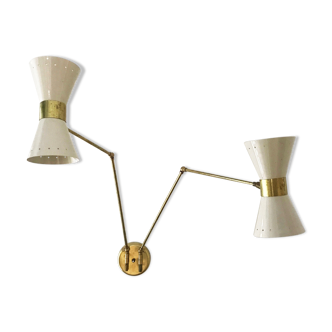 Italian applied wall light articulated diabolo design 50s