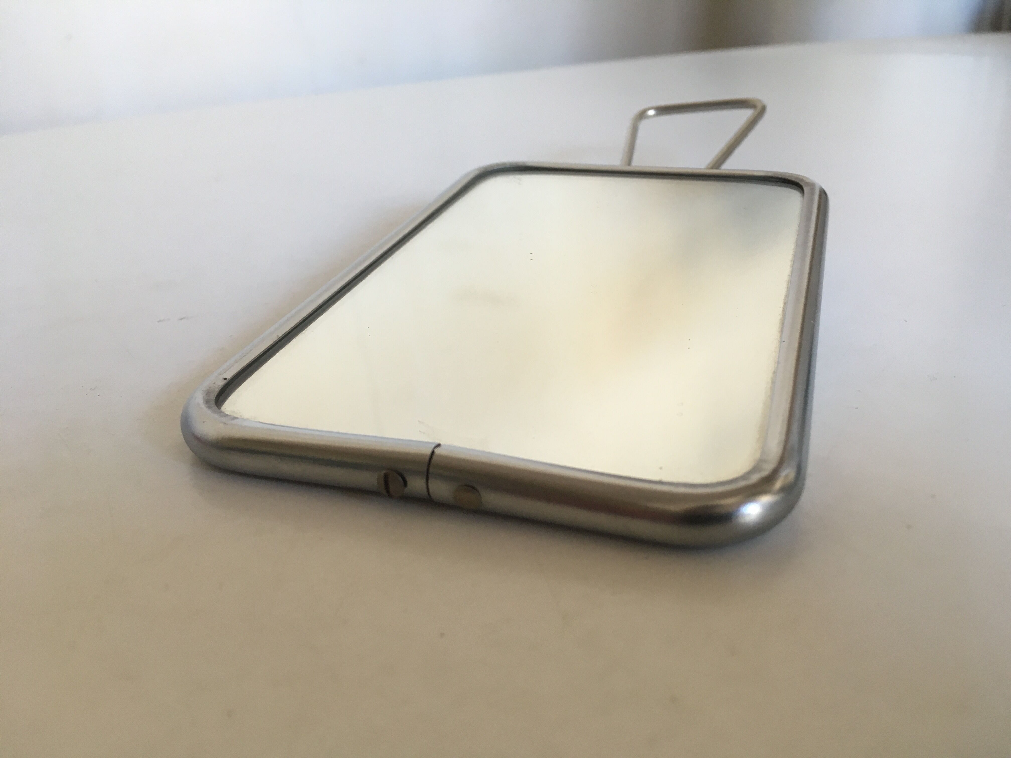 Barber's mirror white relief back - 14x9cm