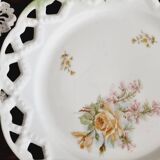 6 assiettes à desserts en porcelaine ajourée
