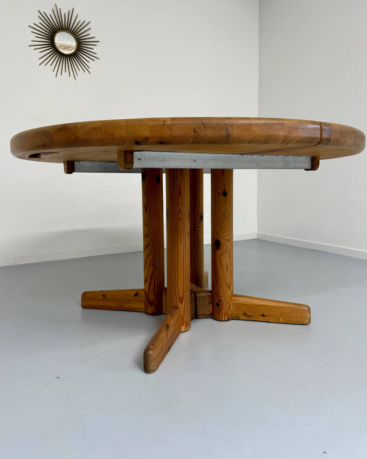 Antique solid pine table, Scandinavian design Rainer Daumiller, 70s