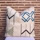 Handmade White Moroccan Cushion Cover (45 x 45 cm)