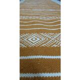 Hand-woven kilim hallway rug in natural wool