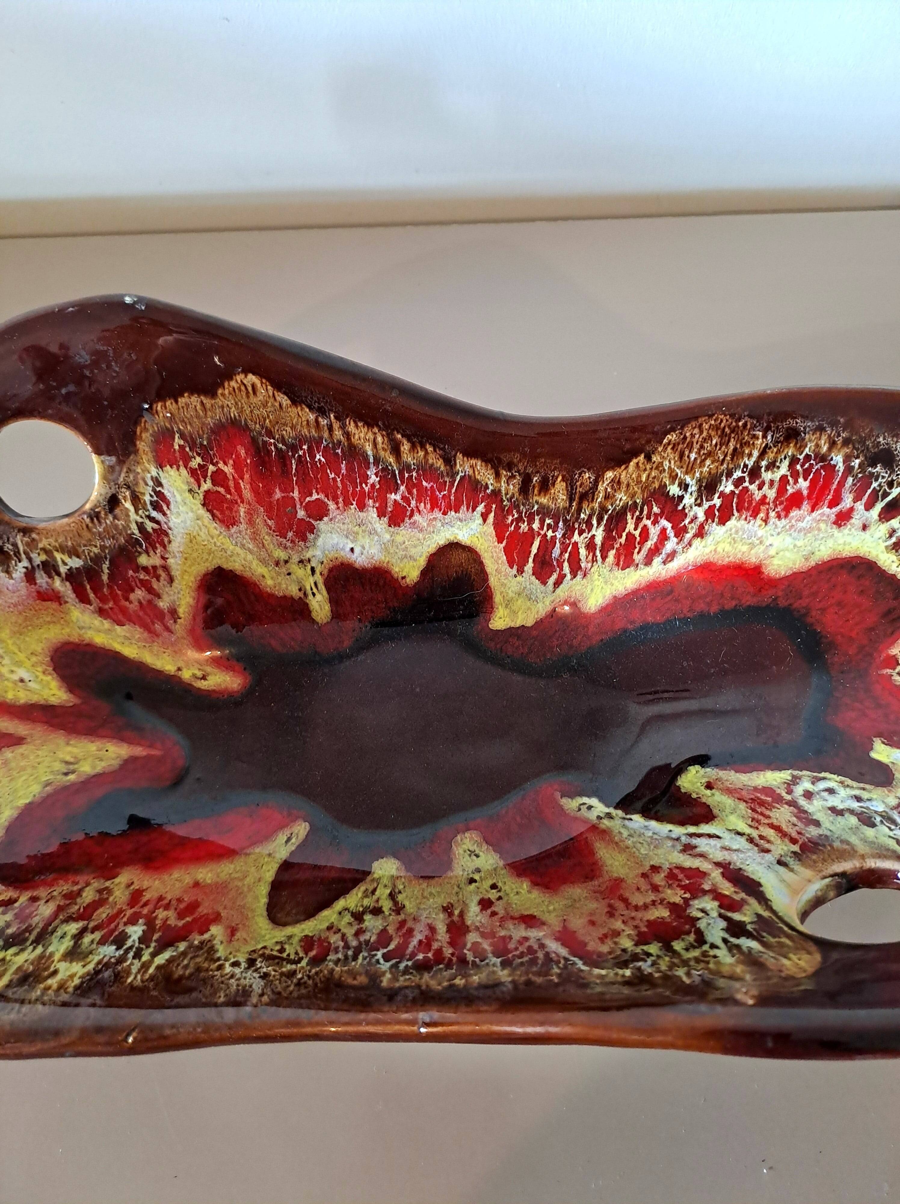 Vintage decorative glazed ceramic bowl from Vallauris – 1960s