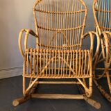 2 rattan rocking chairs