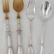 Ercuis Pompadour, set of 4 serving utensils, for stew and salad, silver-plated metal.