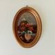 Vintage miniature painting oil painting under glass