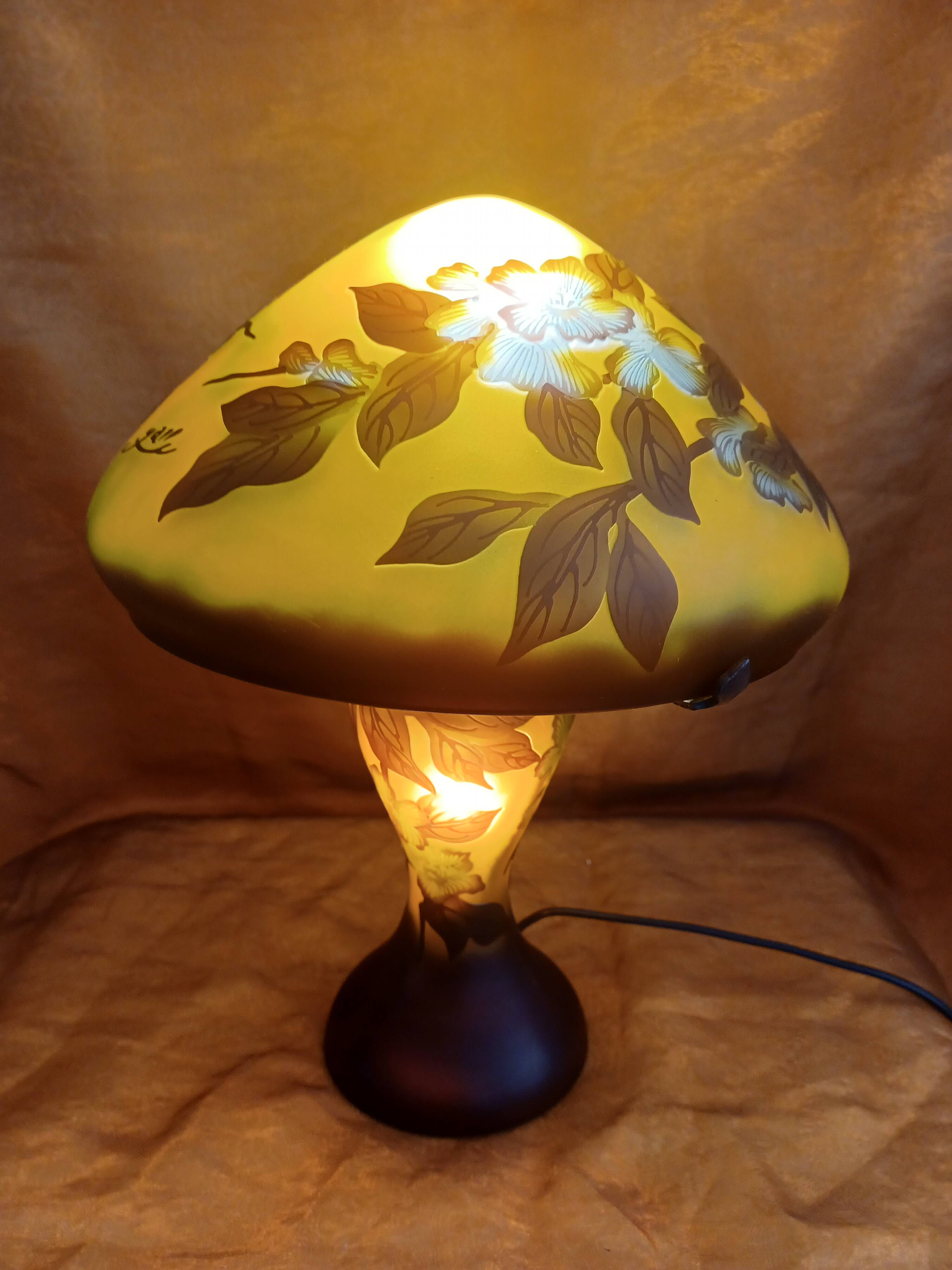 Lampe champignon Gallé Tip