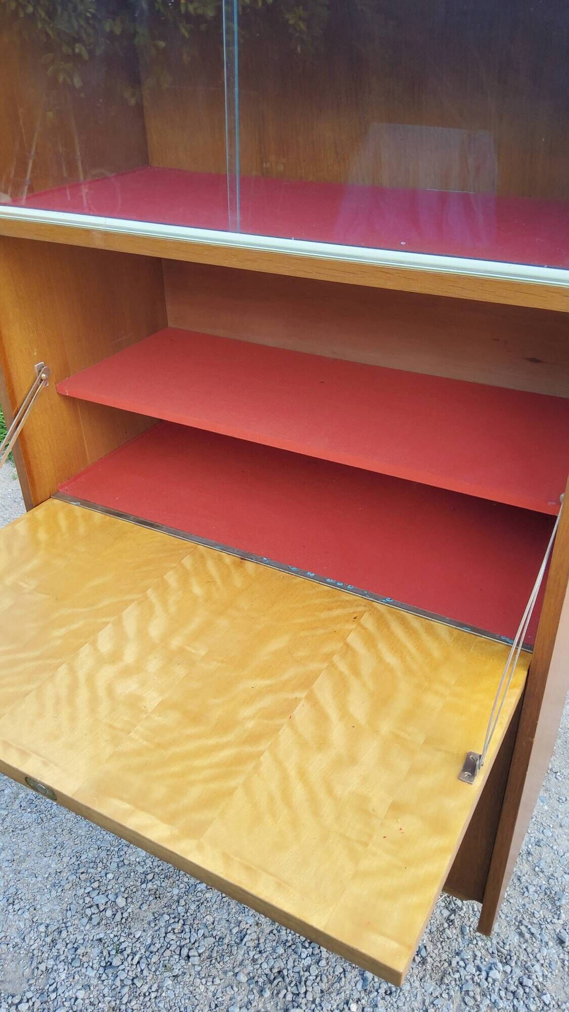 Library secretary of the 50s in blond oak compass feet