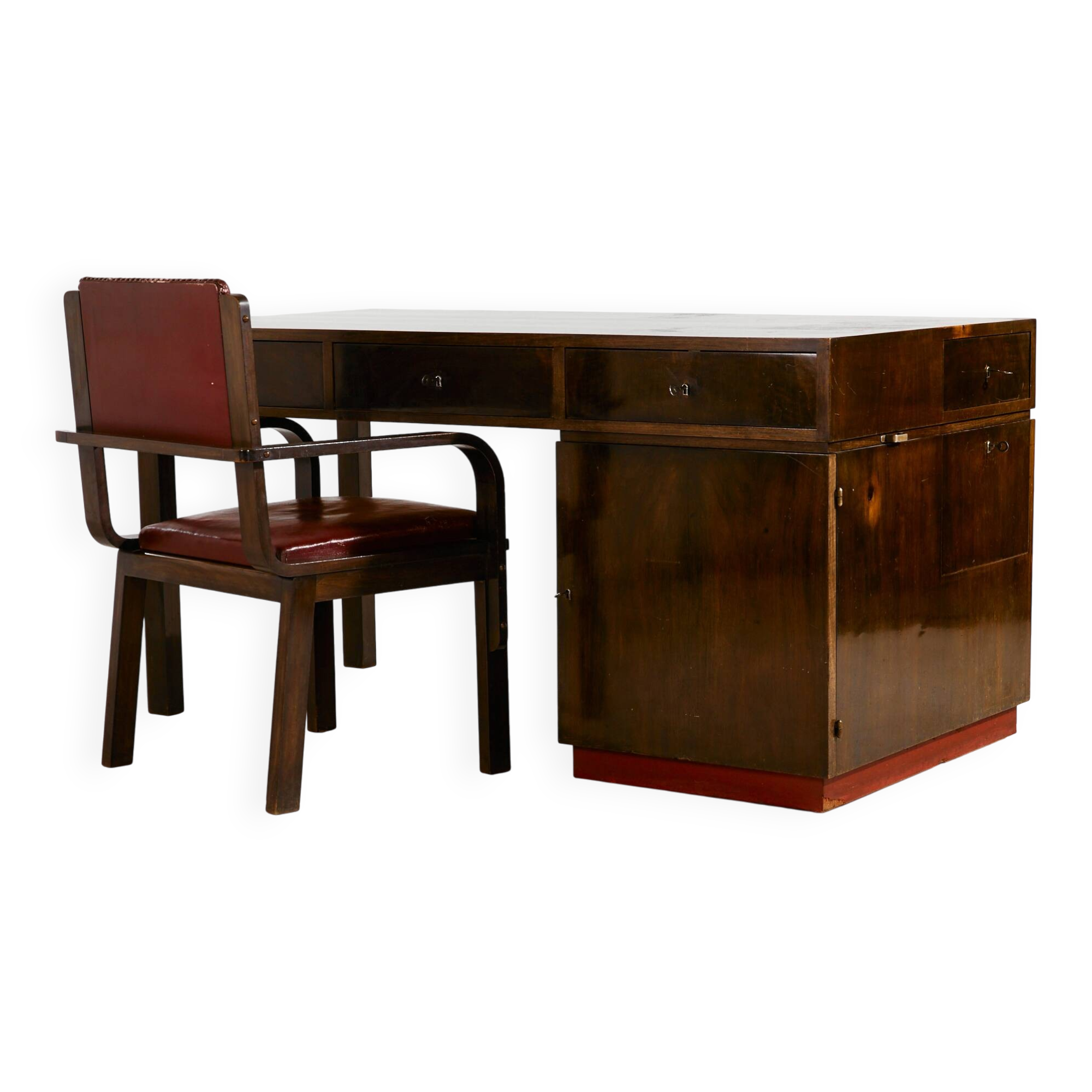 Art Deco desk and armchair, set of 2