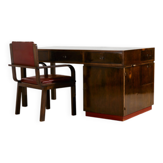 Art Deco desk and armchair, set of 2